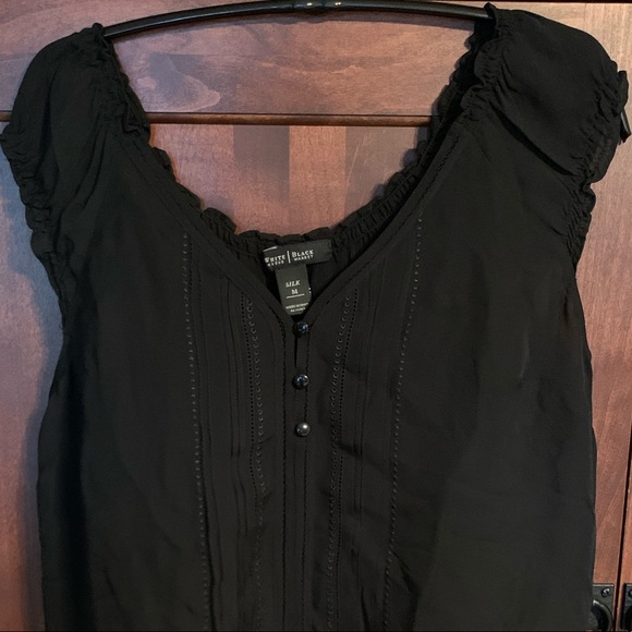 White House Black Market Tops - WHBM black silk blouse EUC